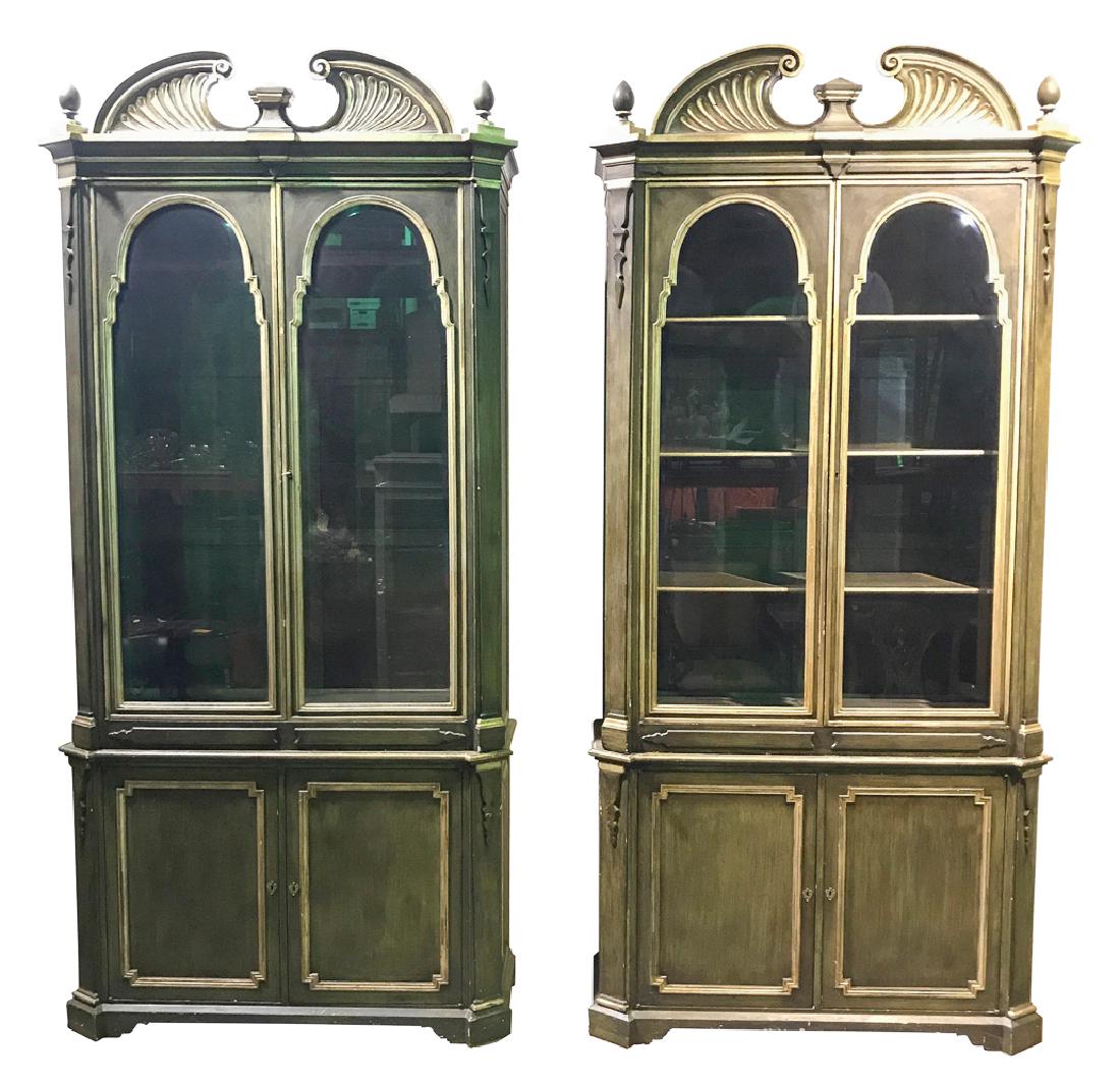 Pair Of Continental Painted Display Cabinets (1 of 5)