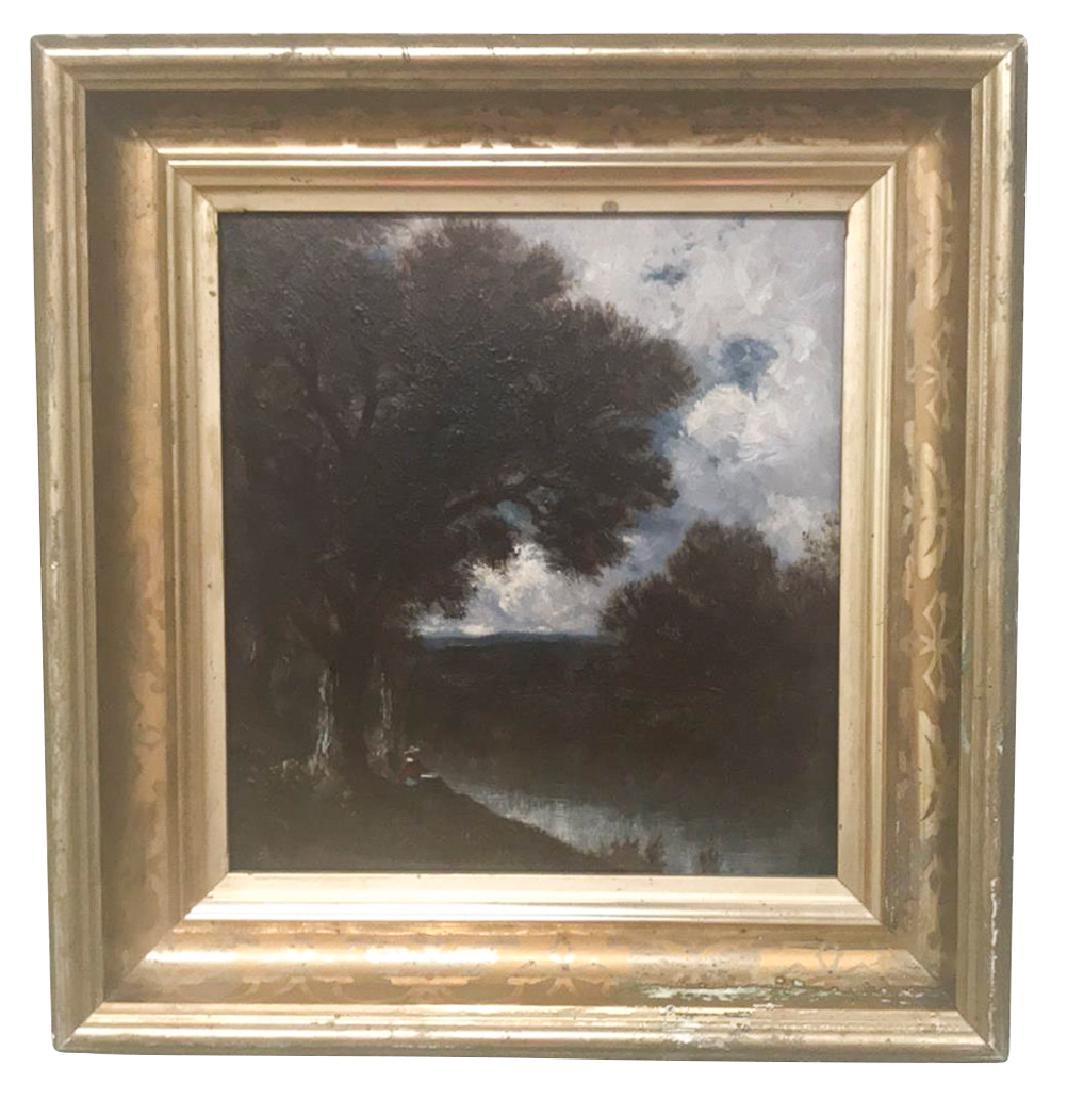 David Johnson, (american 1827-1908) Hudson': River School, Oil On Artist Board, Monogrammed On Back And Left Corner, 15 X 14 Overall , In Period Frame. Attribution, From An Upper New York State Collector. Excellent Condition.