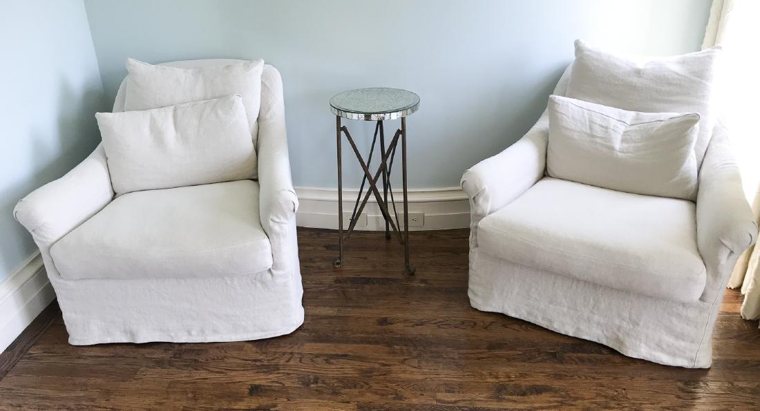 Pair Of Upholstered Swivel Chairs (1 of 1)