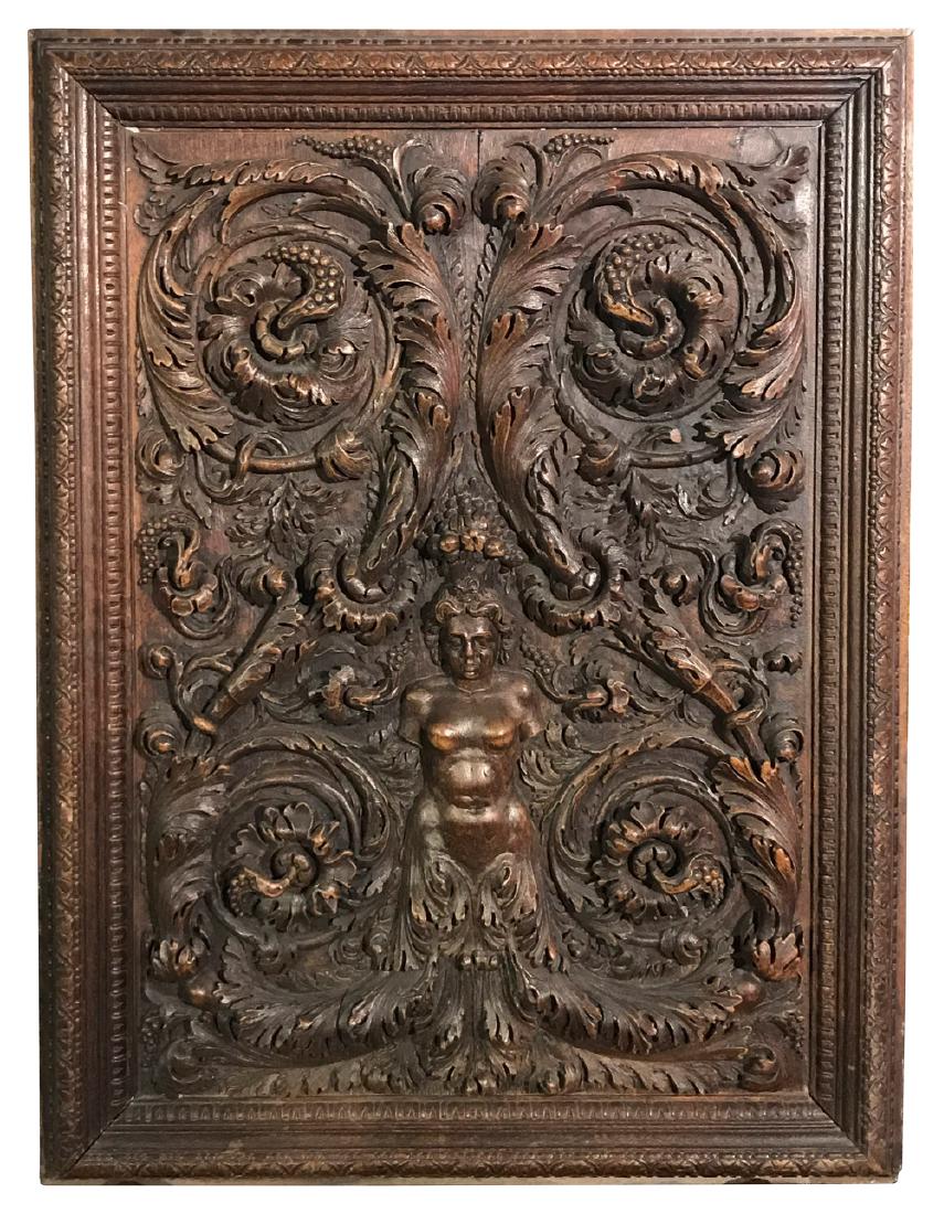 Finely Carved French Walnut Panel (1 of 3)