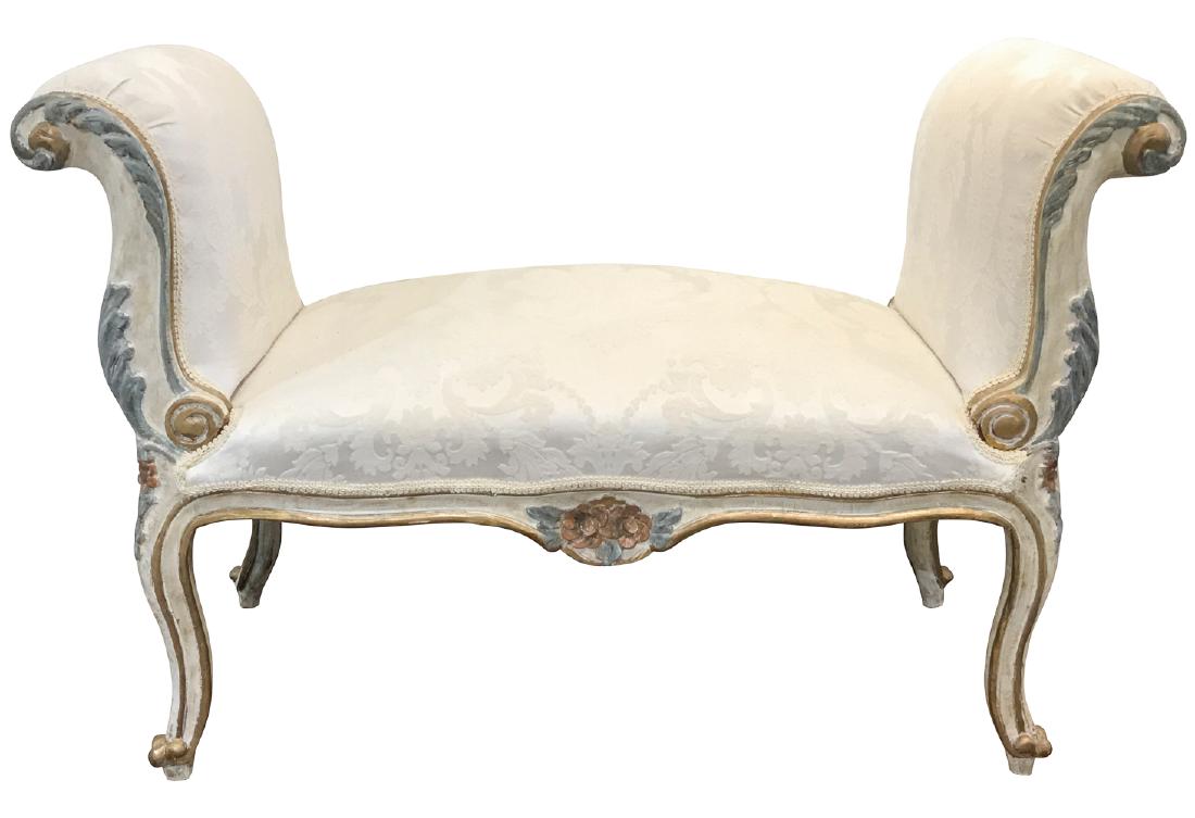 19th C.  Italian Carved And Painted Bench (1 of 4)