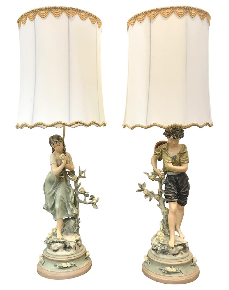 Pair Of Painted Bronze Figures After Moreau (1 of 5)