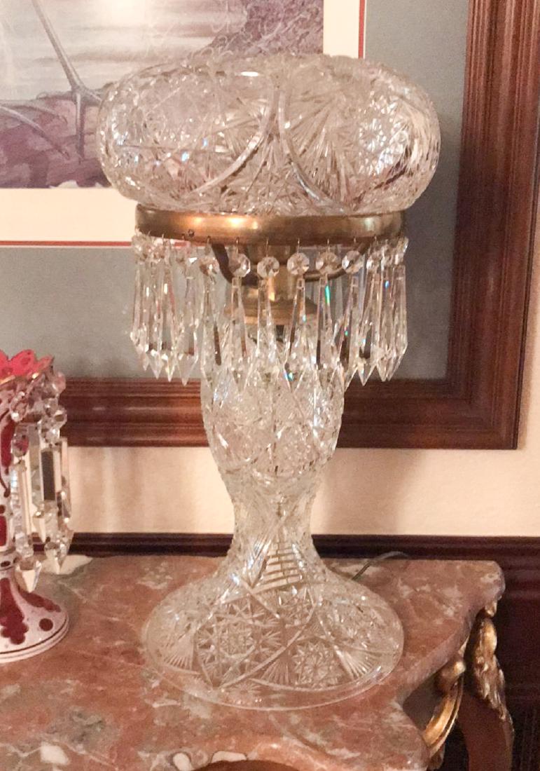 Antique Victorian Cut Glass Lamp (1 of 2)