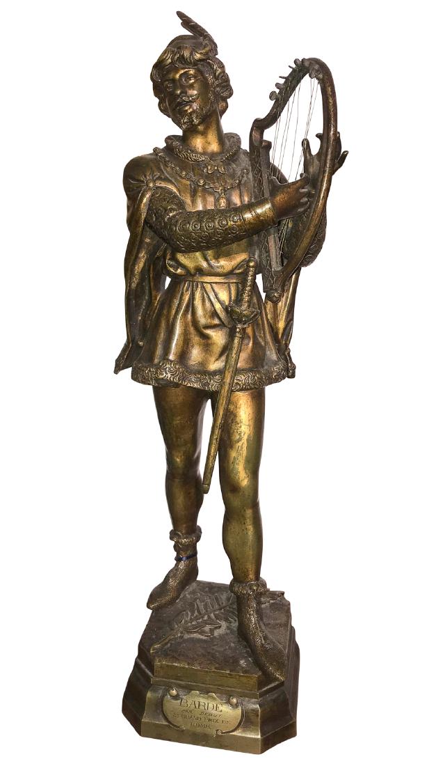 "barde" Bronze By Marcel Debut (french) (1 of 6)