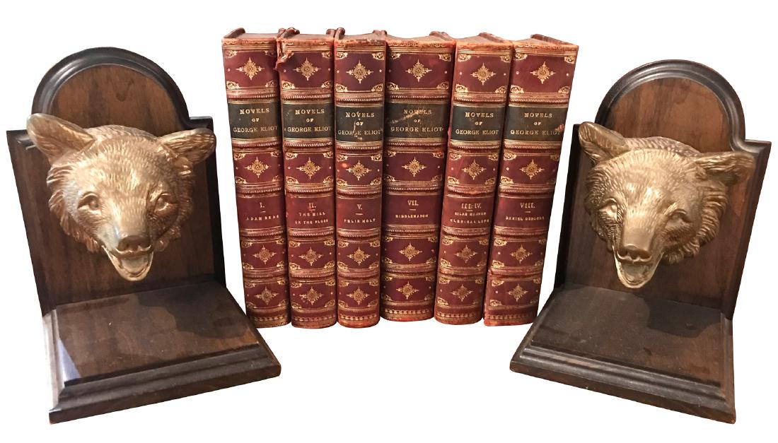 Pair Of Bronze Dog Bookends Together (1 of 4)