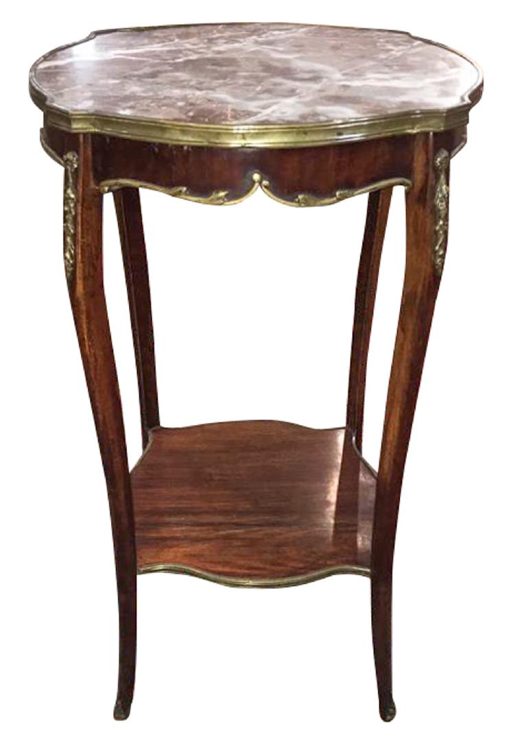 French Louis Xv Mahogany Side Table (1 of 4)