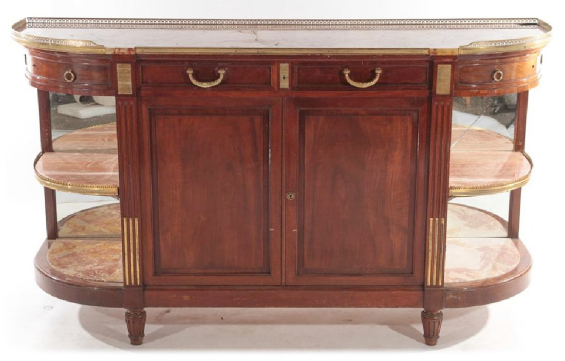FRENCH MAHOGANY BRONZE MOUNTED SIDEBOARD C.1910 (1 of 8)