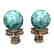 Bronze And Malachite Newel Posts. - 2