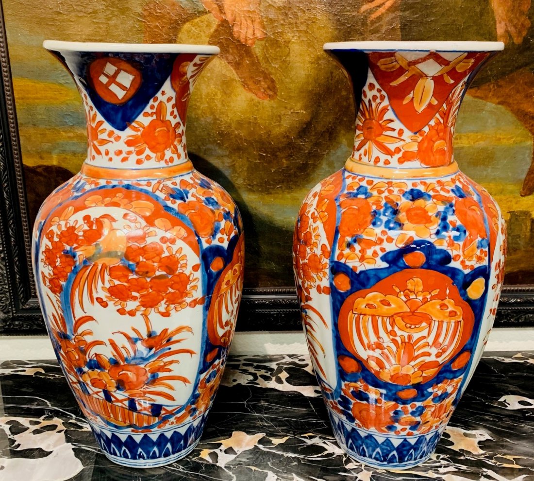 Antique Pair Of Japanese Imari Vases. (1 of 3)