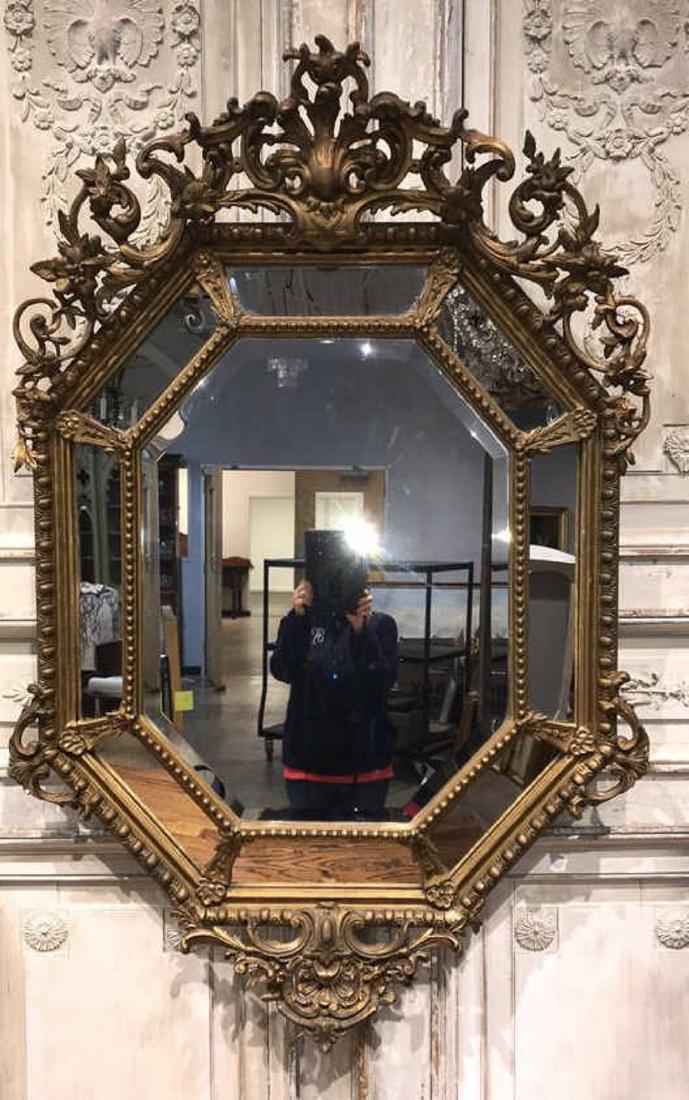 French Gilt Cushion Mirror (1 of 9)