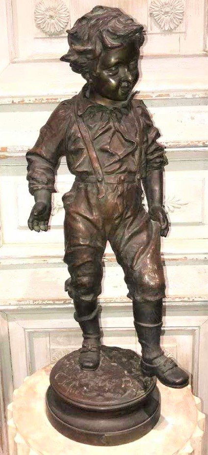 19th Century French Bronze Sculpture Of Boy, (1 of 4)