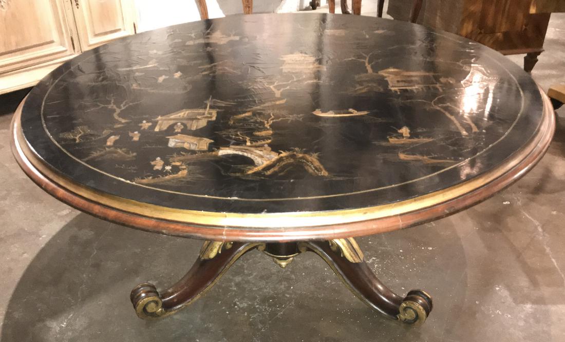 English Regency Chinoiserie Center Table (1 of 5)