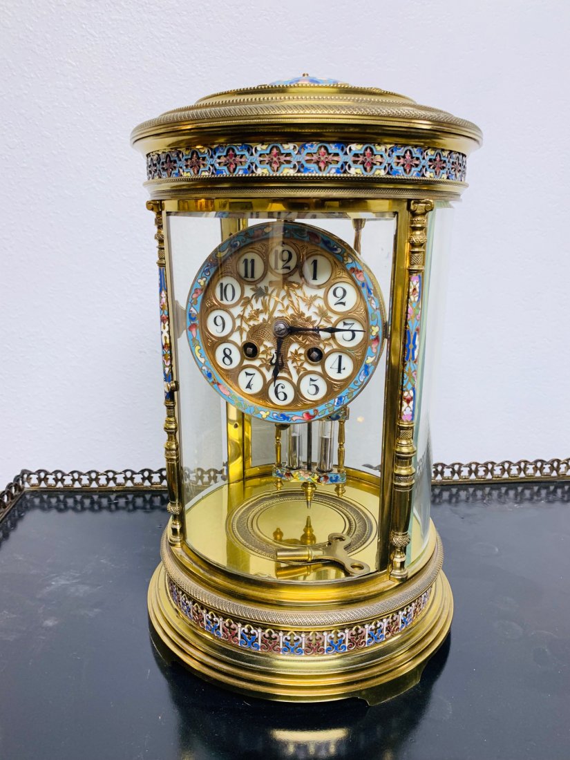 Champleve And Gilt Bronze Clock (1 of 6)