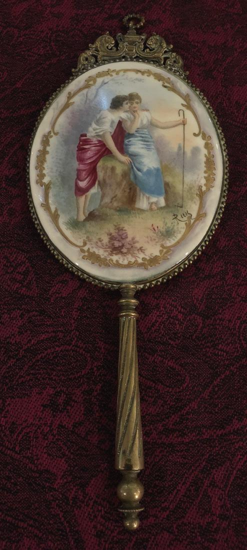 Antique French Bronze Dressing Mirror. (1 of 2)