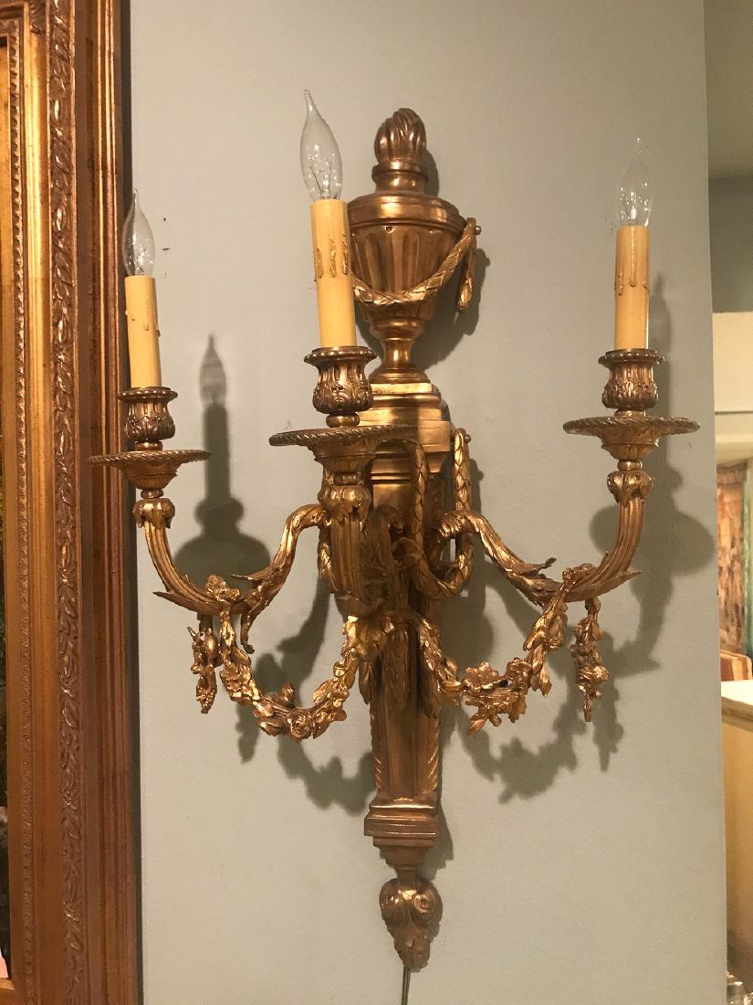 Pair Of French Bronze Sconces. (1 of 5)
