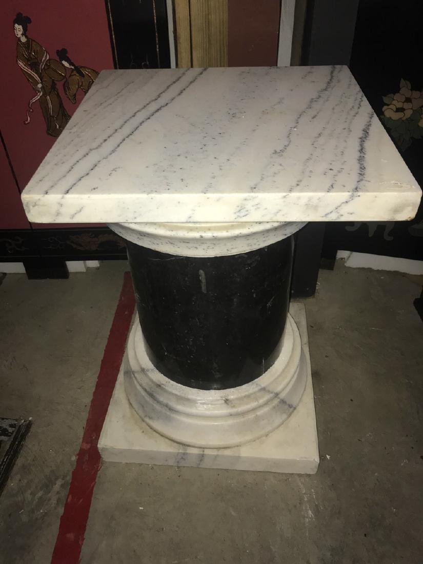 Antique Carrara Marble Pedestal. (1 of 2)