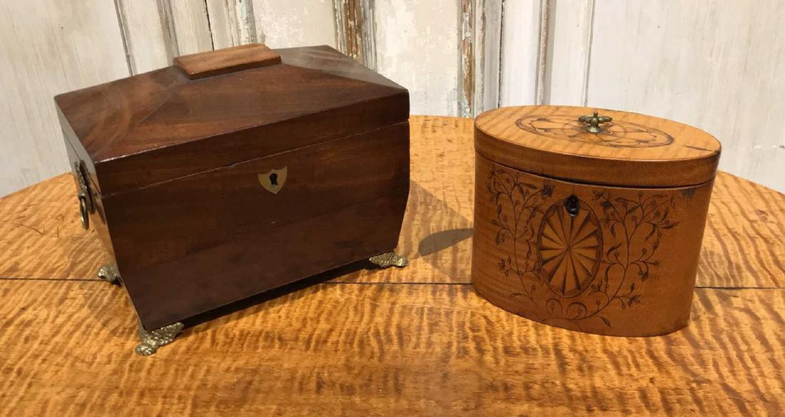 2 Antique Georgian Tea Caddies, (1 of 2)