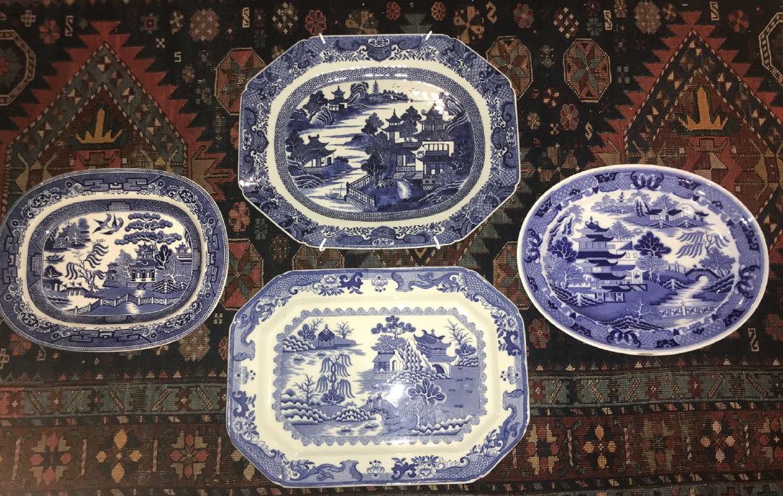 Group Of 4 English Porcelain Platters. (1 of 9)