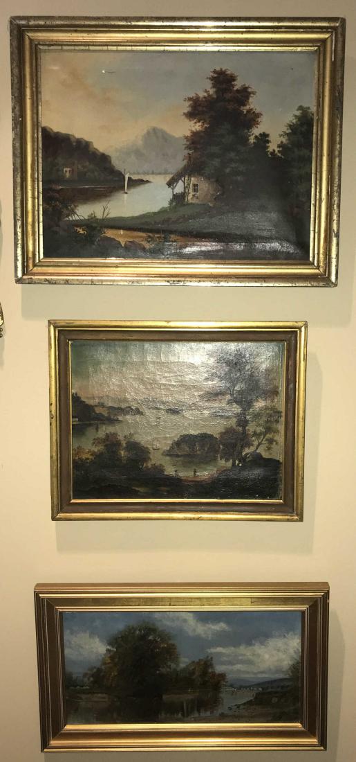 3 Antique New England Oil Paintings. (1 of 4)