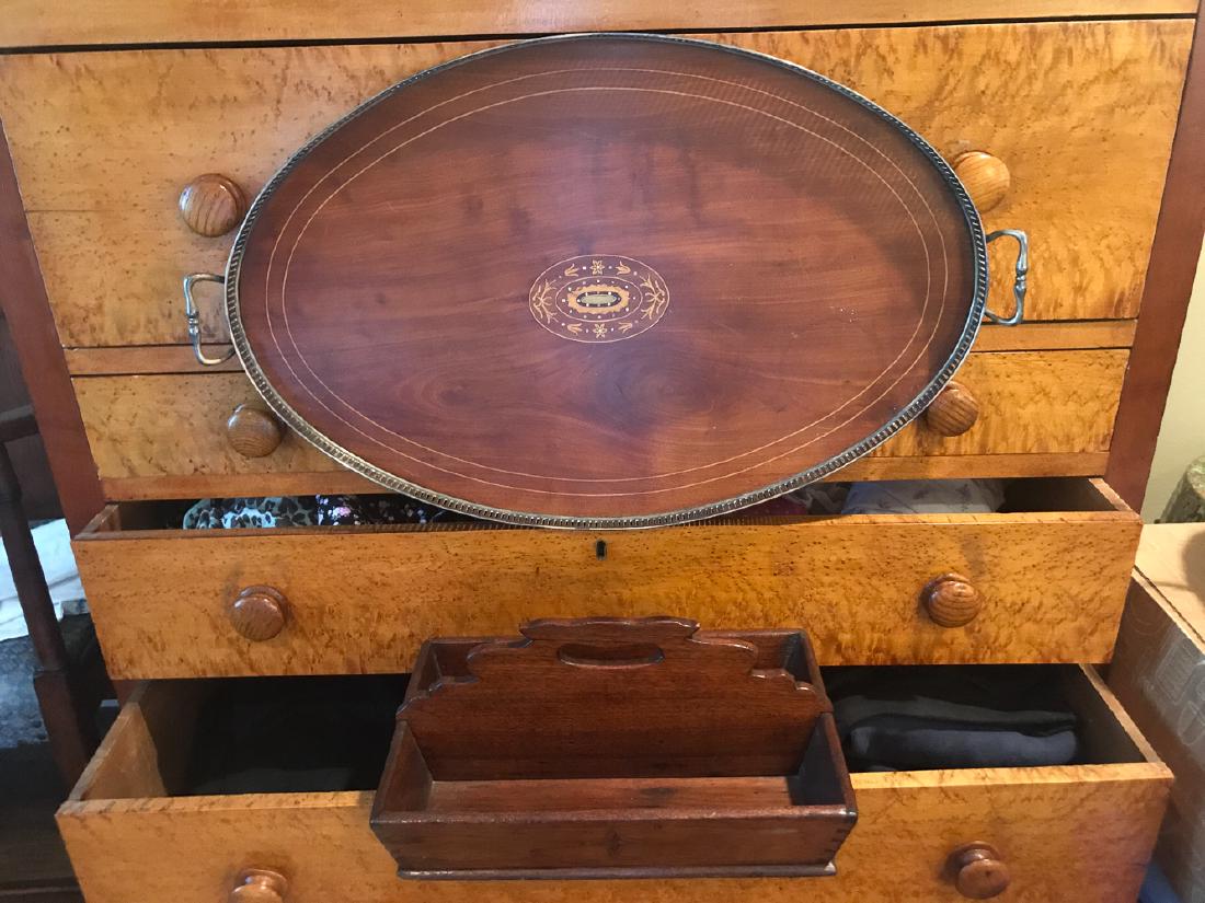 Antique English Butlers Tray & Letter Box. (1 of 4)