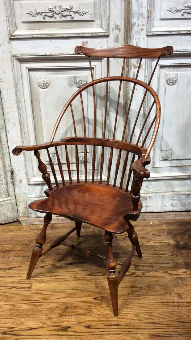 Shawl Back Windsor Armchair.: Outstanding rich patina. 28W x 46H.