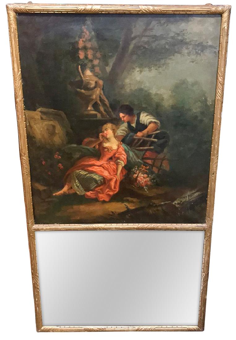 18th Century French Trumeau Mirror With Oil (1 of 6)
