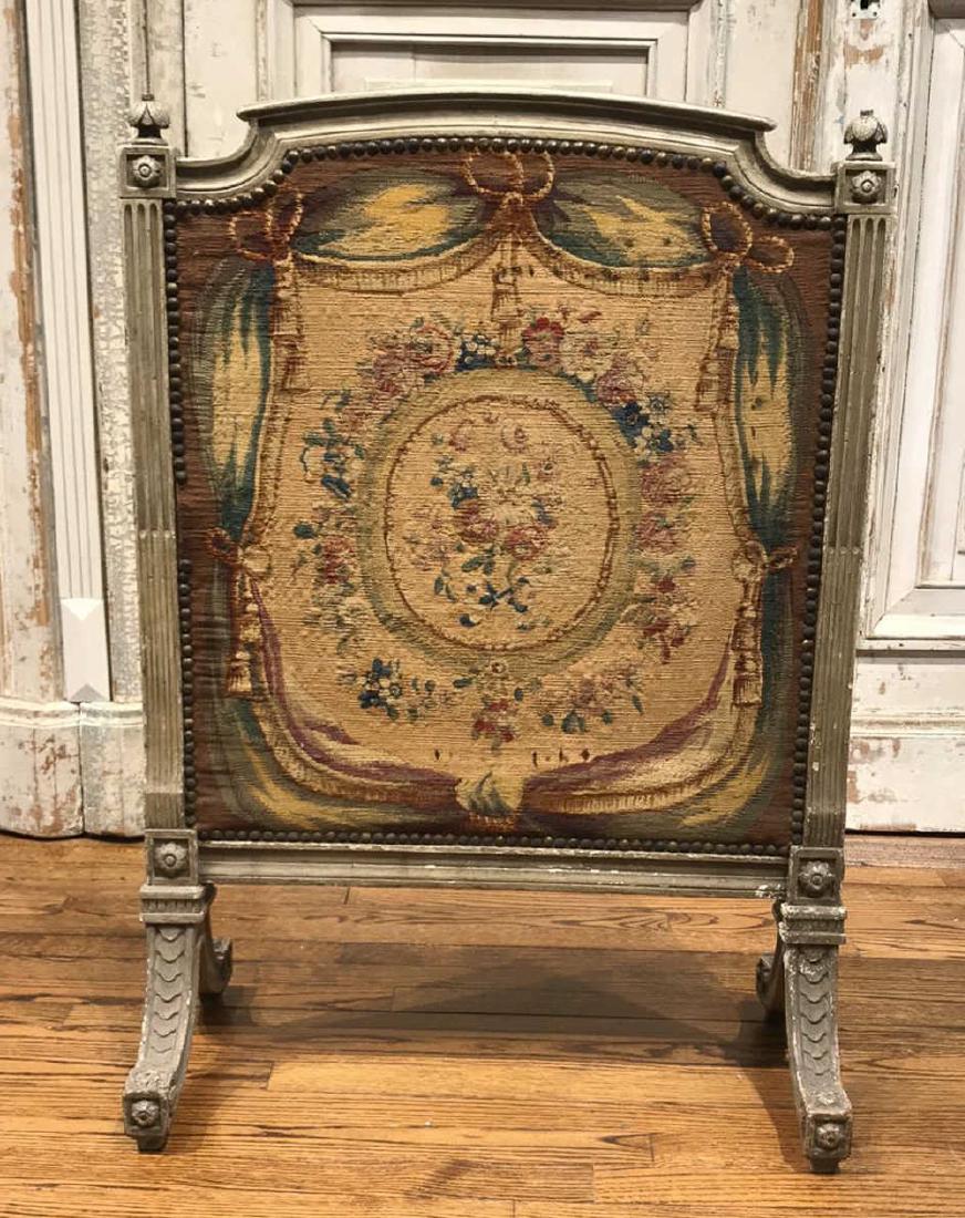 French Louis Xvi Aubusson Fire Screen: 19th c. 26w x 36.5