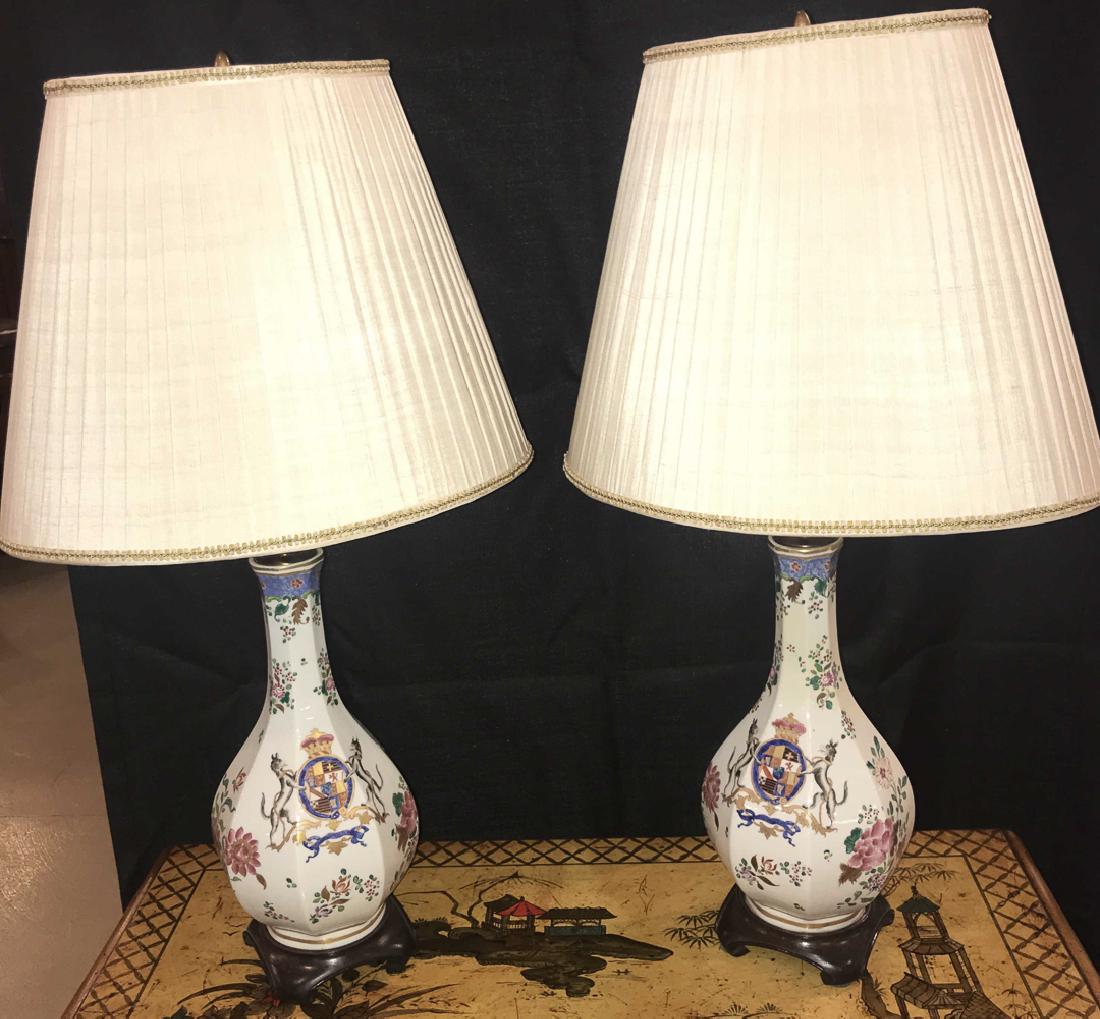 Pair Of Sampson Style Porcelain Lamps. (1 of 3)