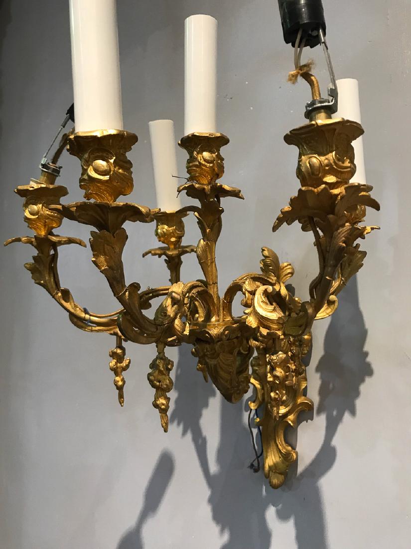 19th Century French Dore' Bronze Sconce. (1 of 3)