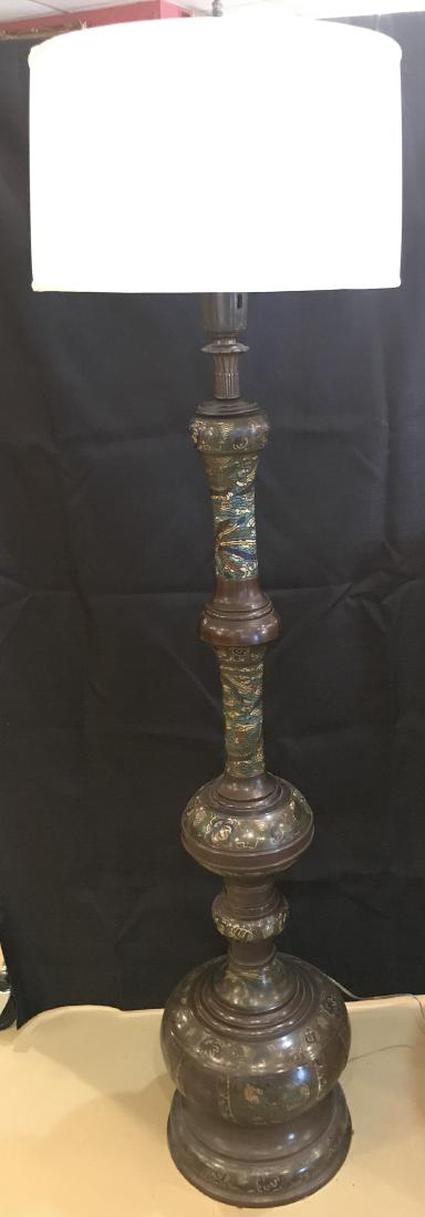 Chinese Cloisonne And Bronze Lamp. (1 of 3)