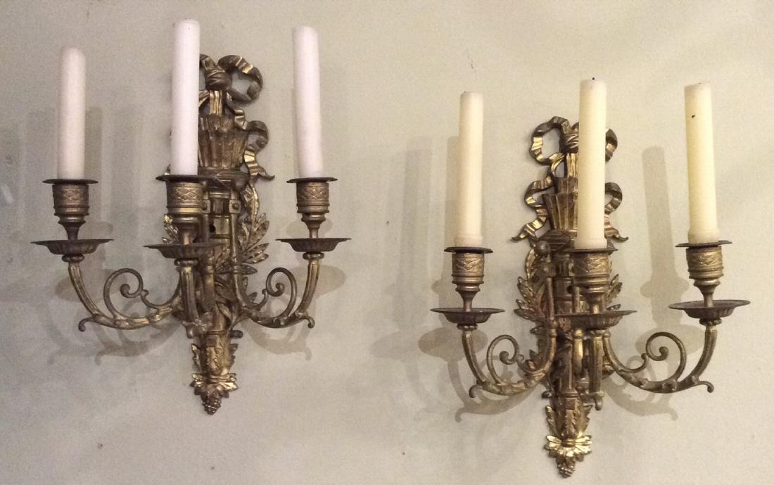 Pair Of French Ormolu Wall Sconces. (1 of 4)