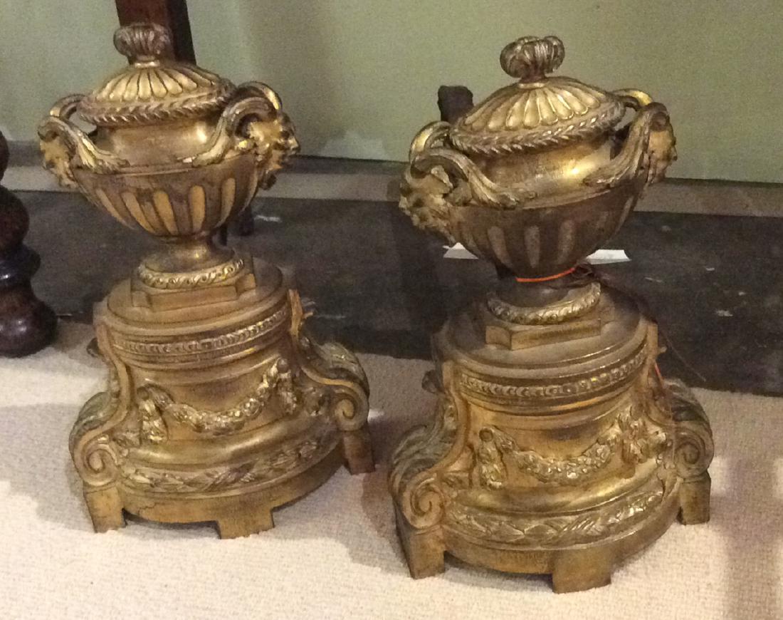 Pair Of Bronze Dore' Louis Xvi Andirons (1 of 4)