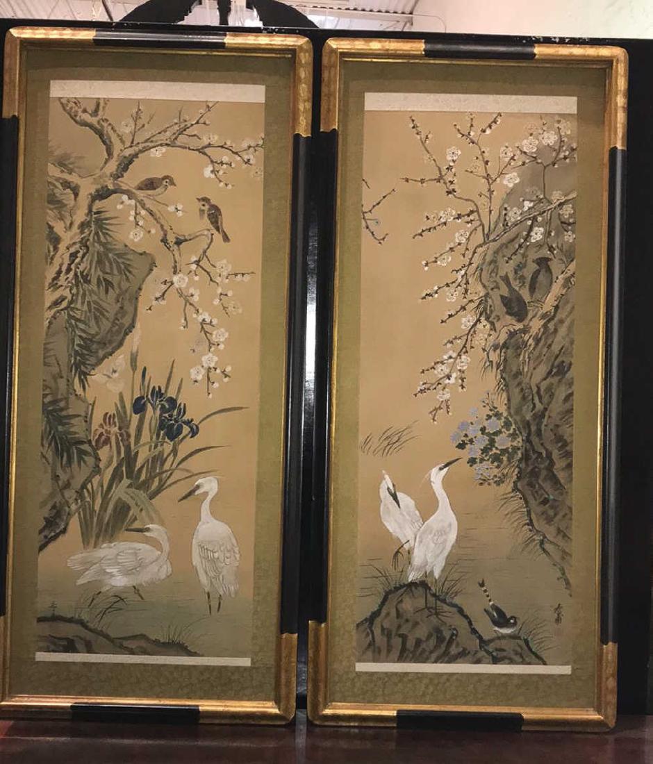 2 Oriental Paintings On Silk (1 of 5)