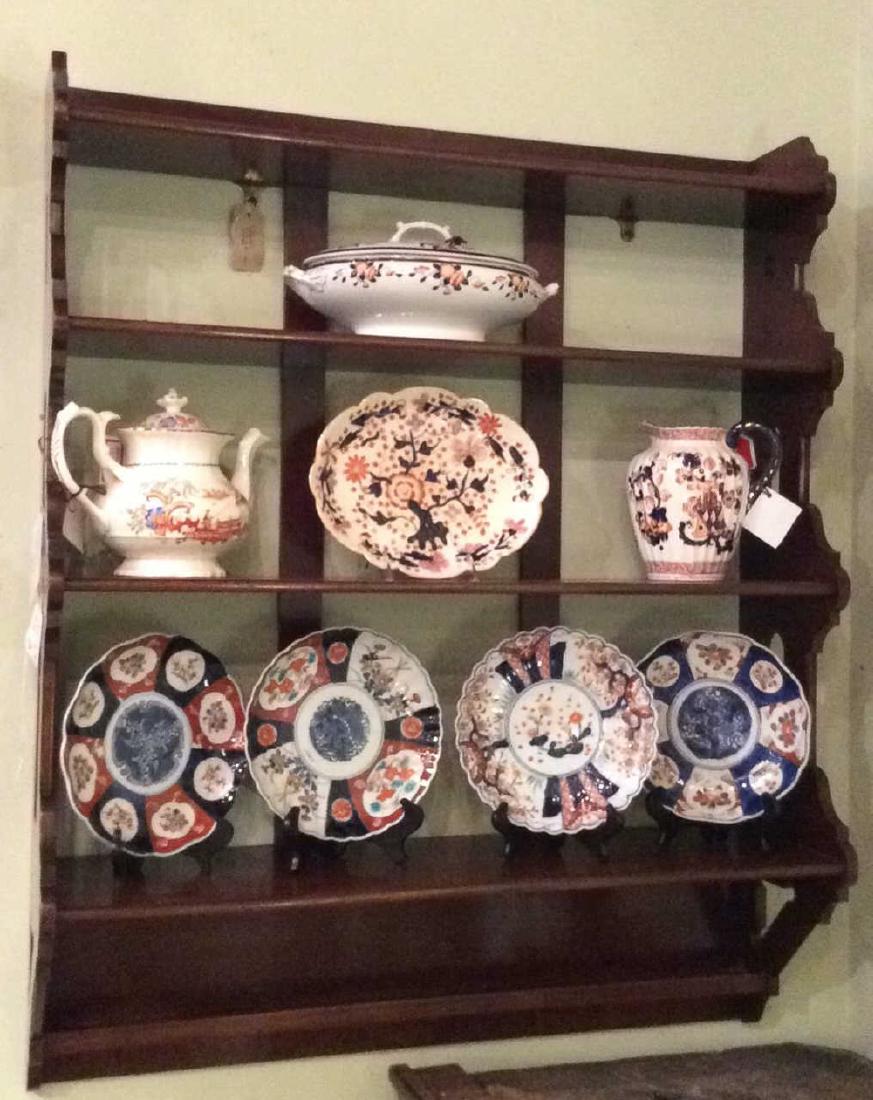 English Edwardian Mahogany Plate Rack. (1 of 2)