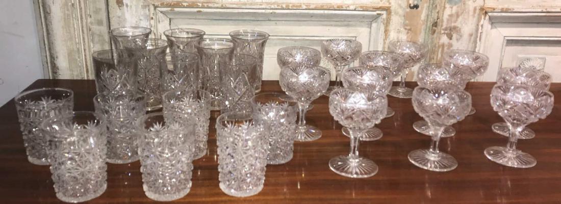 27 Pieces Cut Crystal Glasses (1 of 10)