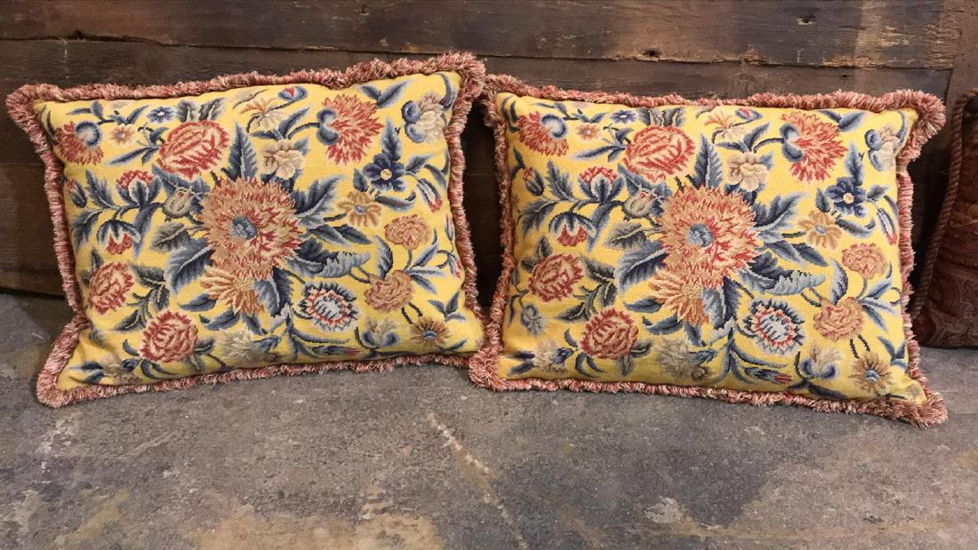 Pair Needlepoint Pillows (1 of 2)