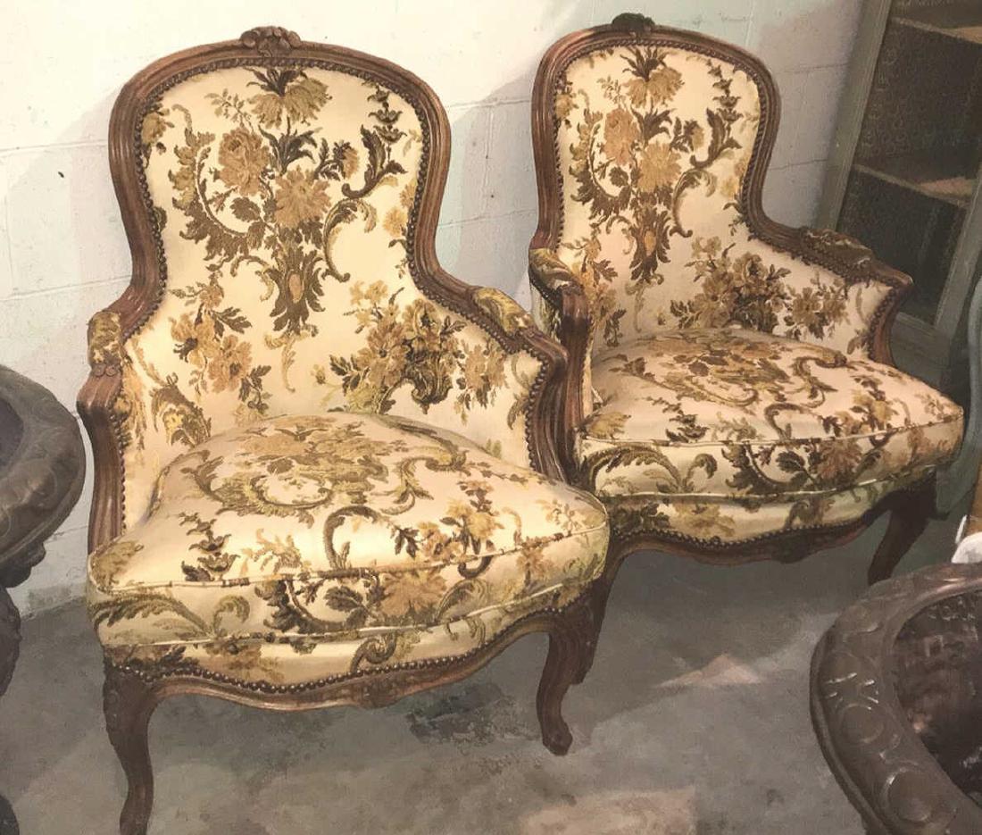 Pair Country French Bergeres: Pair 35x26x26 Structurally sound
