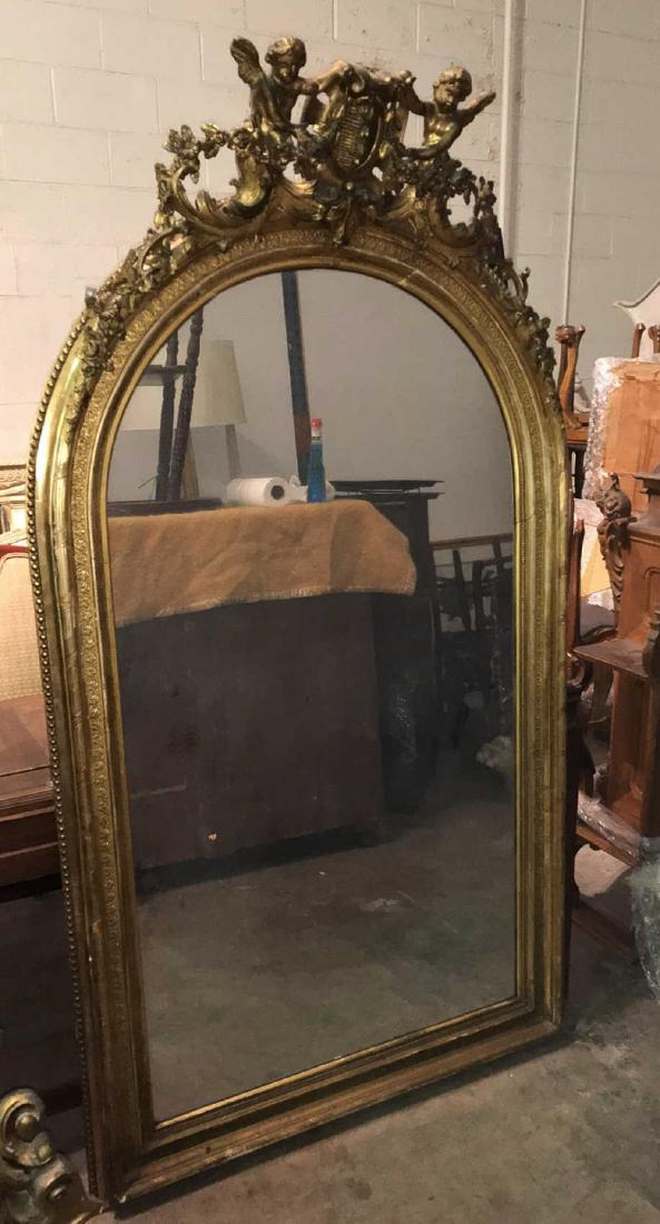 Tall Antique Gilt Mirror (1 of 8)