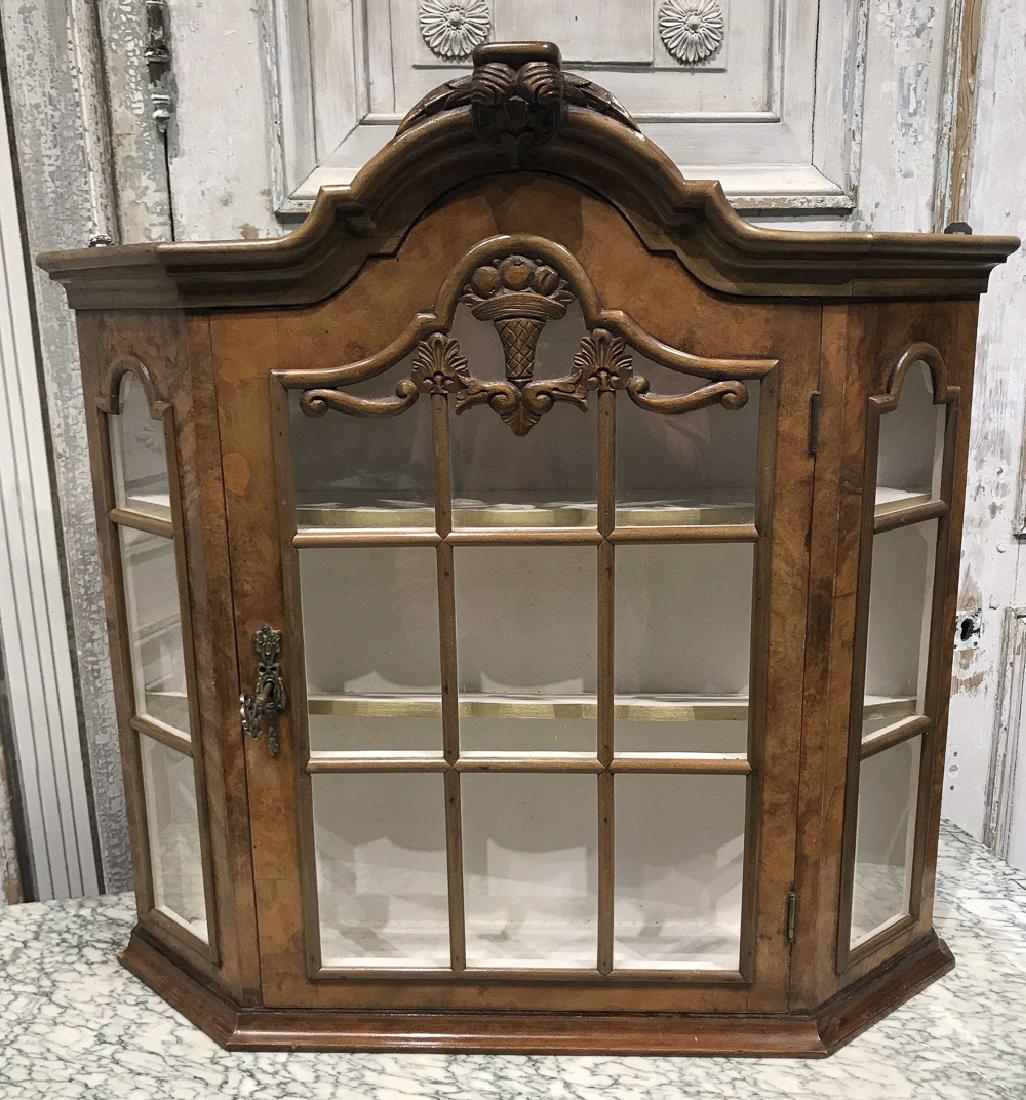 19th C. French Burl Walnut Hanging Cabinet (1 of 3)