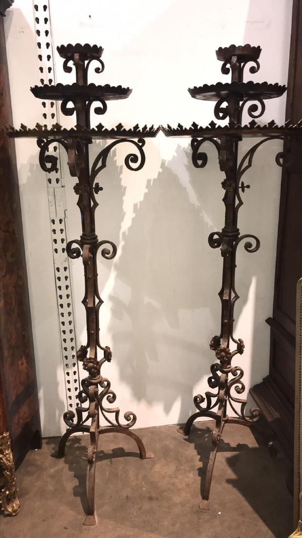 Large And Heavy Wrought Iron Pair Of (1 of 5)