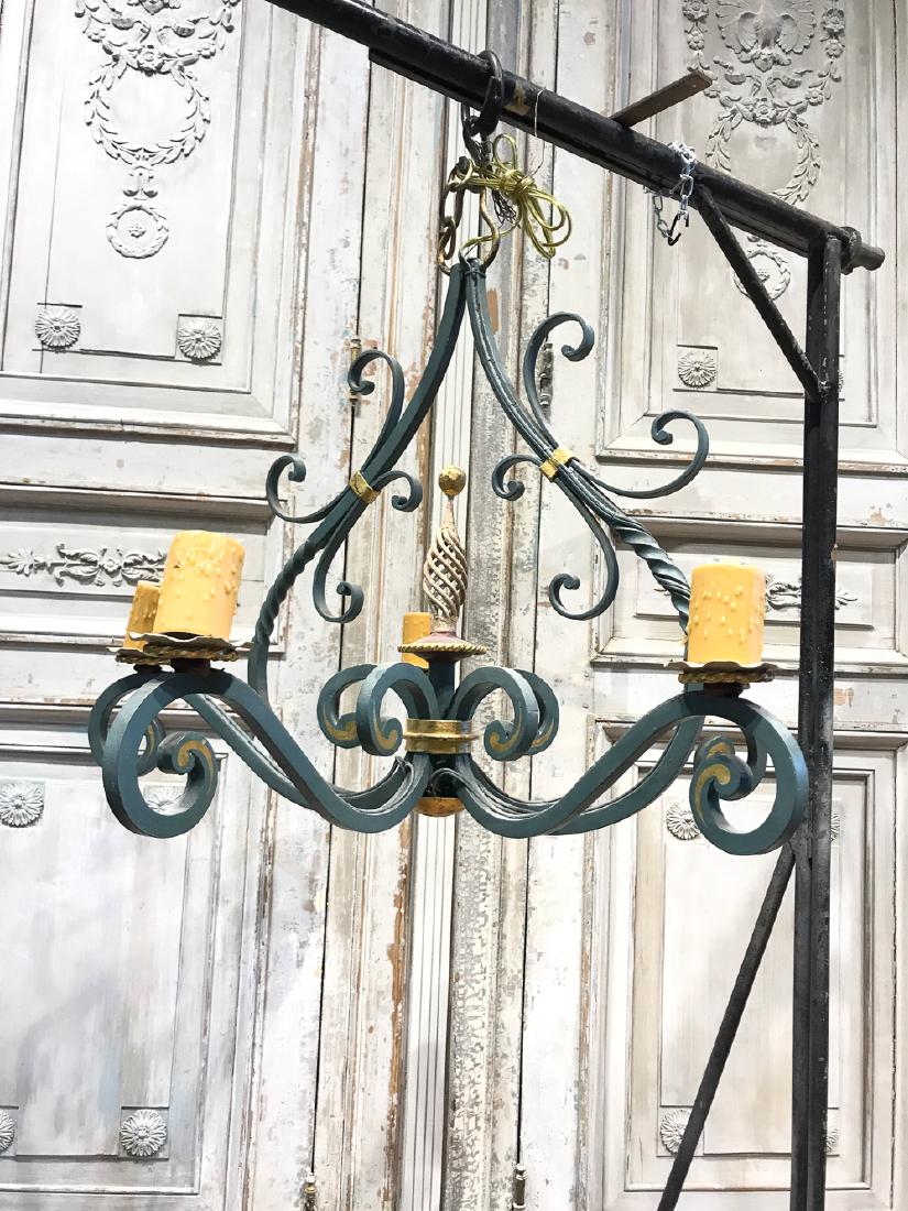 French Painted Iron 5 Light Chandelier (1 of 4)