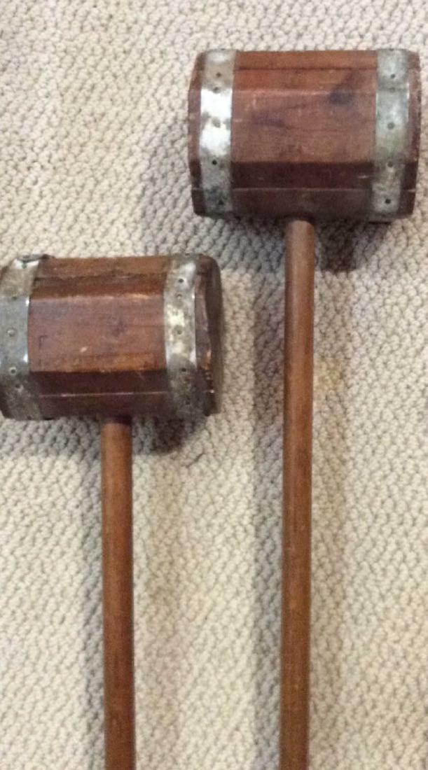 Lot Of 2 Croquet Mallets (1 of 4)