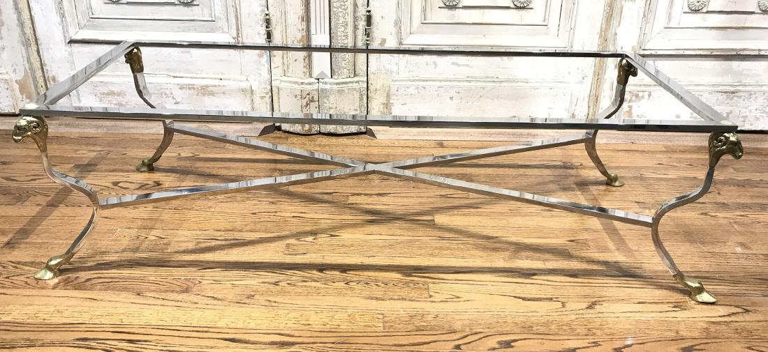 Jansen Design Polished Steel And Brass Low Table (1 of 4)