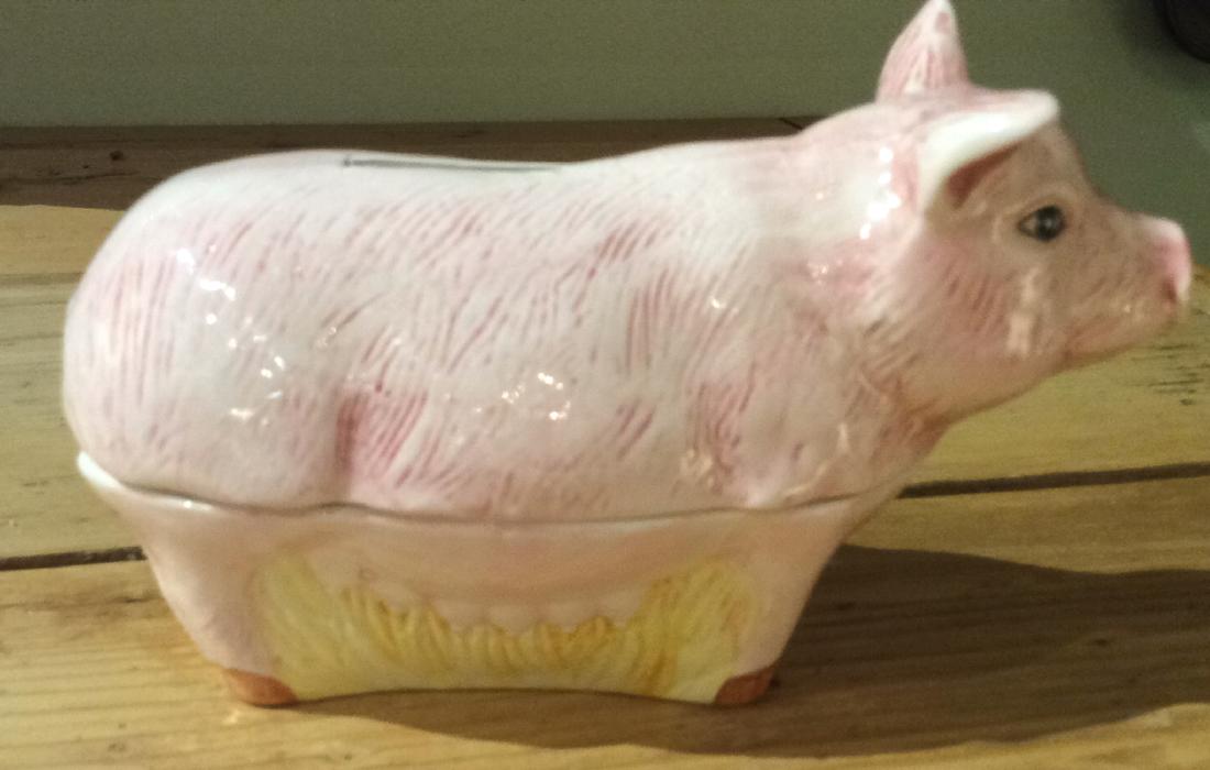 Faience Pig Bank By Michel Caugant. (1 of 5)