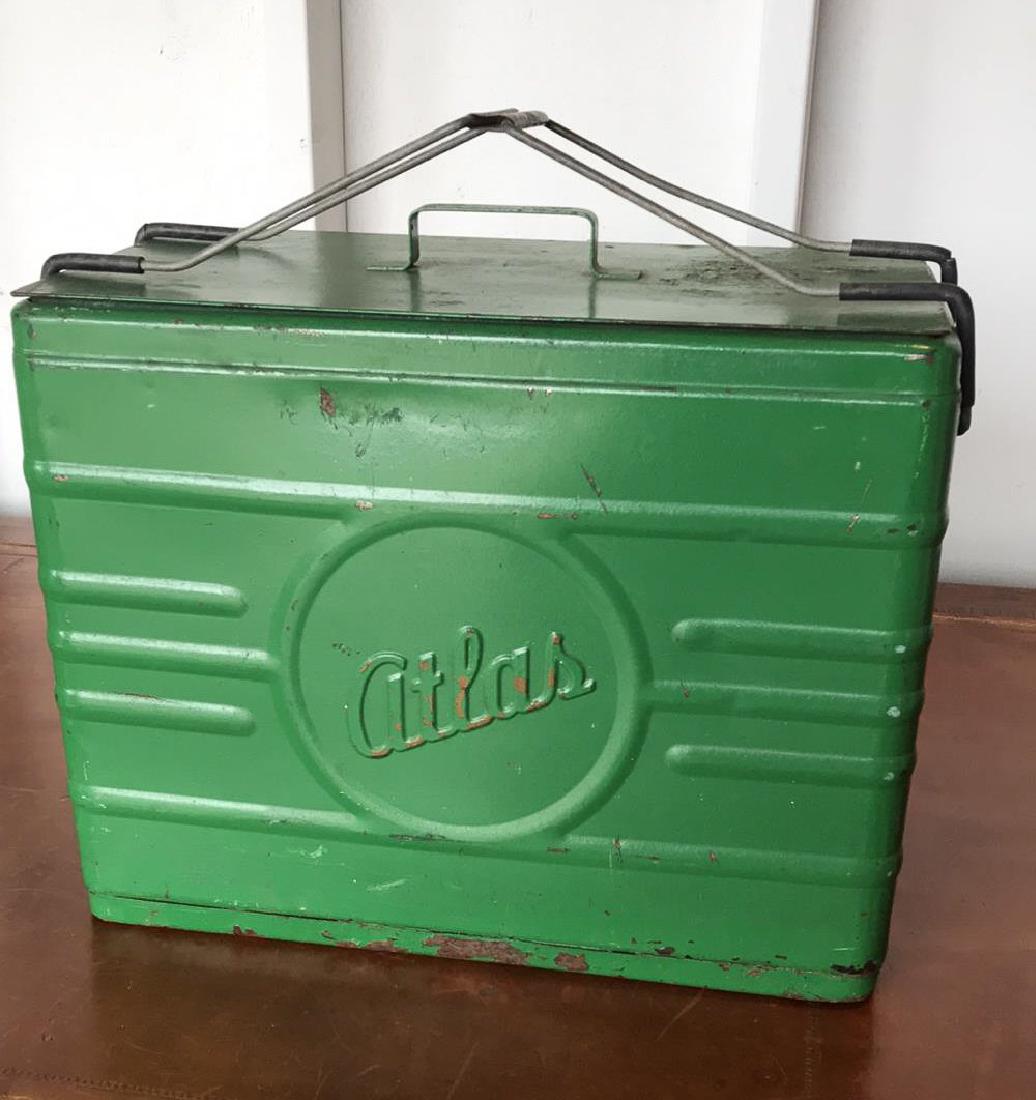 Vintage Atlas Cooler: 17 High With Handle 17 Wide 9.5 Deep