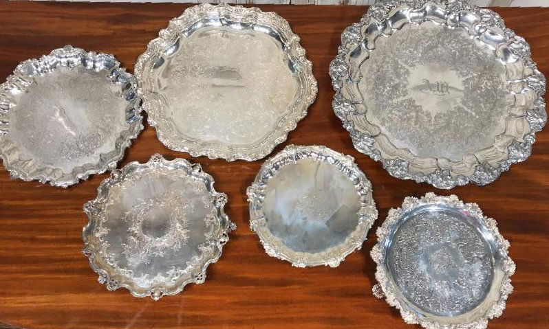 5 Silverplate Salvers (1 of 8)