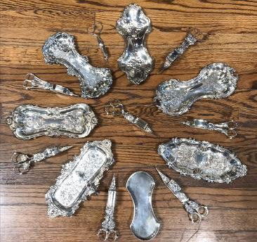 15 Pc Lot Of Snuffers And Salvers (1 of 9)