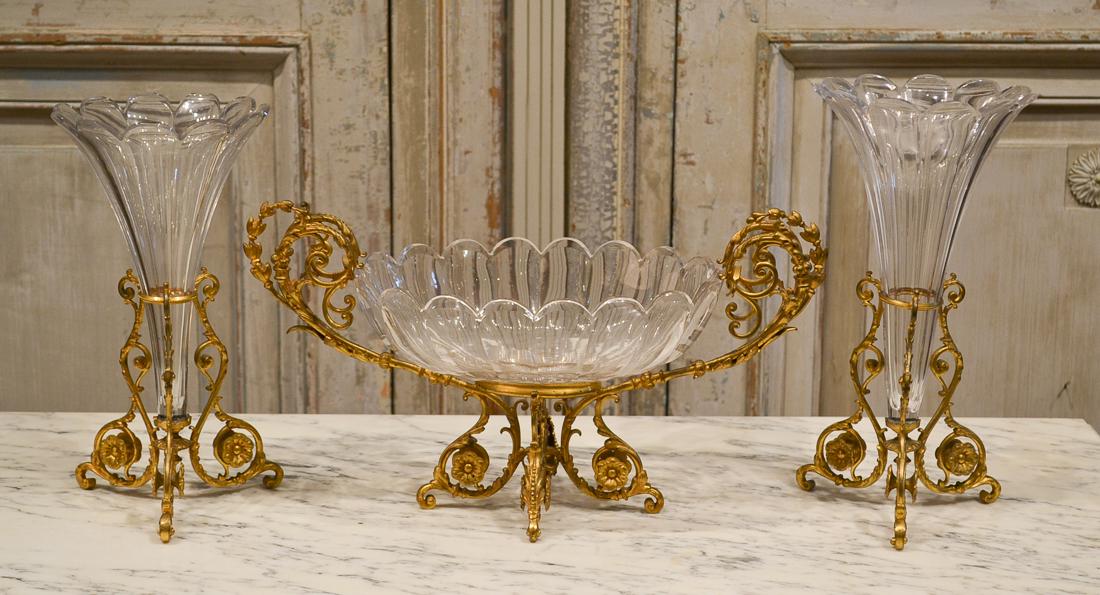 French Bronze & Crystal Garniture. (1 of 9)
