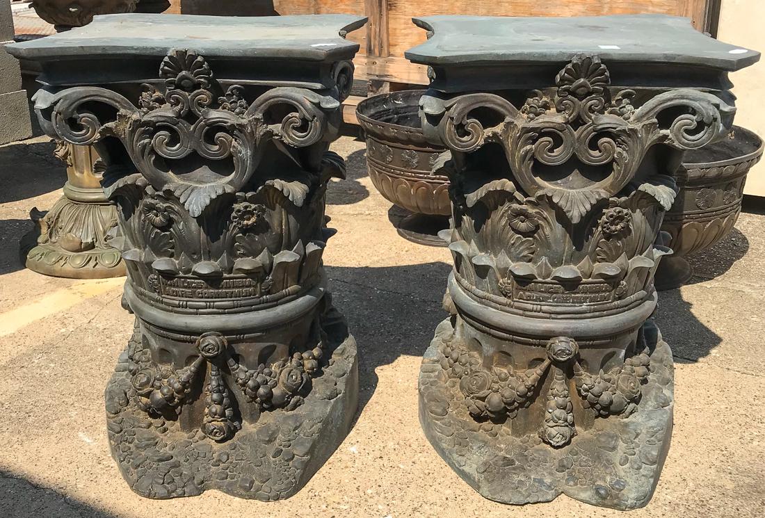 Pair of Bronze Garden Pedestals (1 of 6)
