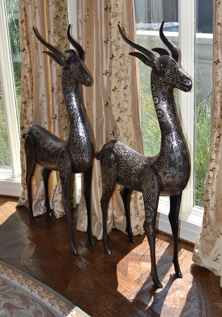 Decorative Pair Metal Deer (1 of 5)